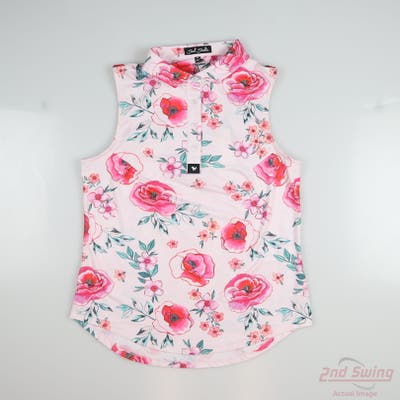 New Womens Bad Birdie Sleeveless Polo X-Small XS Pink MSRP $78