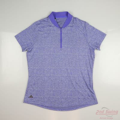 New Womens Adidas Polo Large L Purple MSRP $70