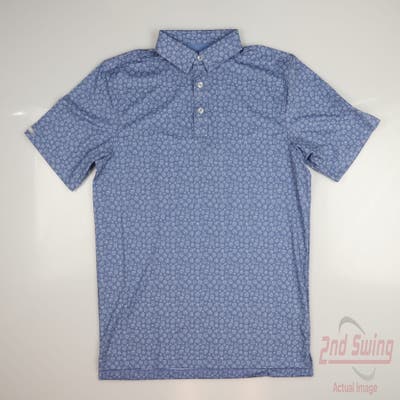 New W/ Logo Mens Straight Down Polo Small S Light Grey MSRP $90