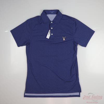 New W/ Logo Mens B. Draddy Polo Small S Blue MSRP $80