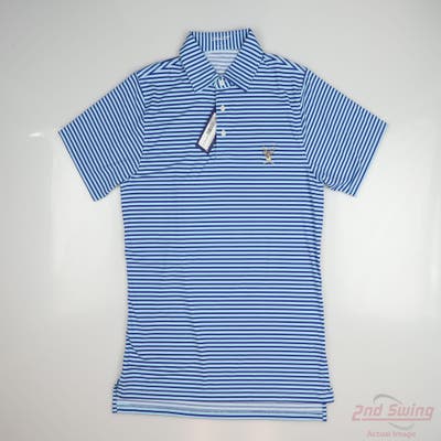 New W/ Logo Mens B. Draddy Polo Medium M Blue MSRP $80