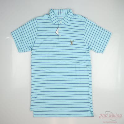 New W/ Logo Mens B. Draddy Polo Medium M Blue MSRP $80