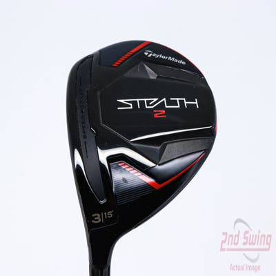 Mint TaylorMade Stealth 2 Fairway Wood 3 Wood 3W 15° Fujikura Ventus Red TR 6 Graphite Stiff Left Handed 43.25in