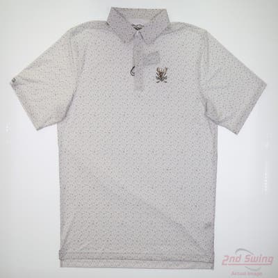 New W/ Logo Mens Straight Down Polo X-Large XL White MSRP $90