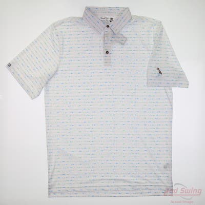 New W/ Logo Mens Straight Down Polo X-Large XL Multi MSRP $90