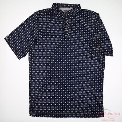 New W/ Logo Mens Straight Down Polo XX-Large XXL Navy Blue MSRP $90