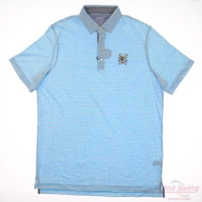 New W/ Logo Mens Johnnie-O Polo X-Large XL Blue MSRP $90