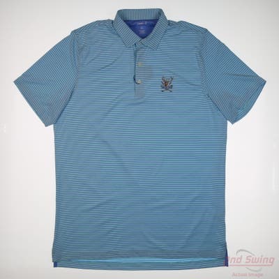 New W/ Logo Mens Johnnie-O Polo X-Large XL Blue MSRP $90