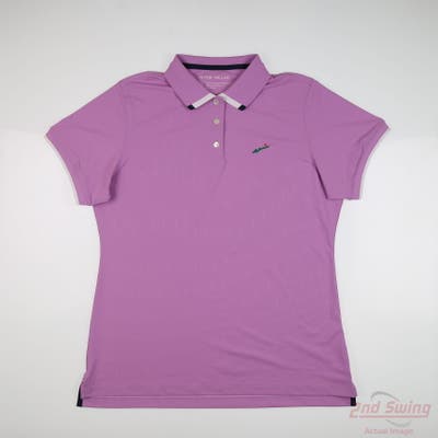 New W/ Logo Womens Peter Millar Polo Large L Purple MSRP $109