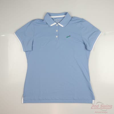 New W/ Logo Womens Peter Millar Polo Large L Blue MSRP $109