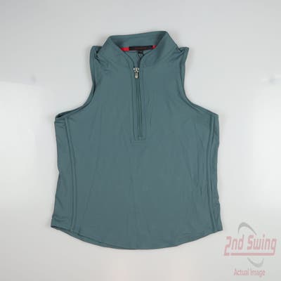 New Womens Greyson Sleeveless Polo Medium M Green MSRP $100