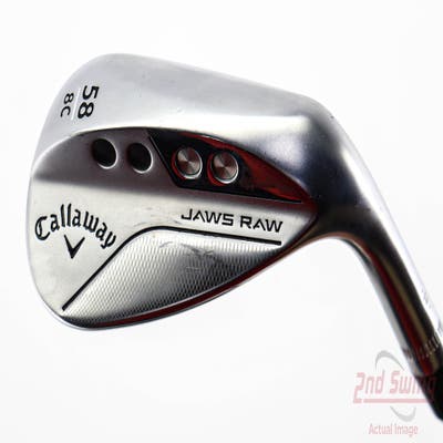 Callaway Jaws Raw Chrome Wedge Lob LW 58° 8 Deg Bounce C Grind Dynamic Gold Spinner TI 115 Steel Wedge Flex Right Handed 35.0in