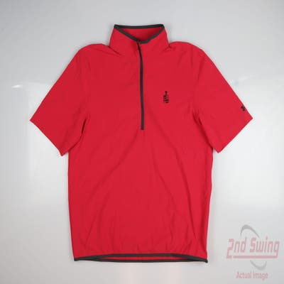 New W/ Logo Mens Under Armour Short Sleeve Wind Jacket Small S Red MSRP $85