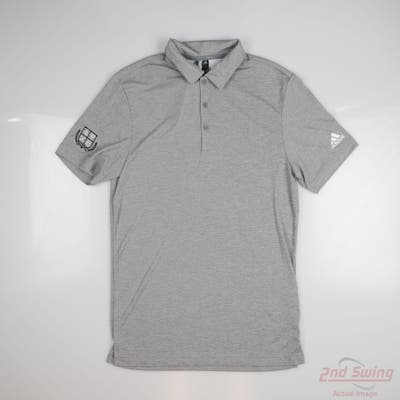 New W/ Logo Mens Adidas Polo Small S Gray MSRP $75