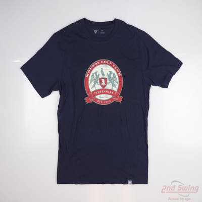 New W/ Logo Mens Level Wear T-Shirt Small S Navy Blue MSRP $34