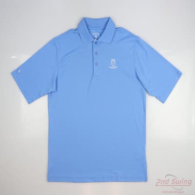 New W/ Logo Mens Antigua Polo Small S Blue MSRP $50