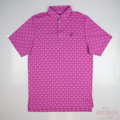 New W/ Logo Mens Bobby Jones Polo Large L Pink MSRP $94