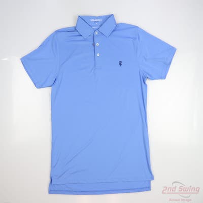 New W/ Logo Mens B. Draddy Polo Small S Blue MSRP $100