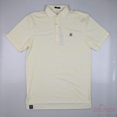 New W/ Logo Mens Turtleson Polo Medium M Yellow MSRP $100