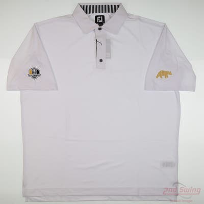 New W/ Logo Mens Footjoy Polo Large L White MSRP $80