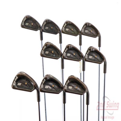 Ping ISI Beryllium Copper Iron Set 1-PW Ping JZ Steel Stiff Right Handed Brown Dot 38.5in