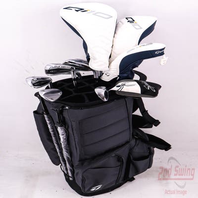 Complete Set of Men's TaylorMade Golf Clubs + TaylorMade 14-Way Stand Bag - Right Hand Stiff Flex Steel Shafts