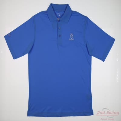 New W/ Logo Mens Antigua Polo Small S Blue MSRP $50