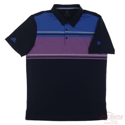 New W/ Logo Mens Adidas Polo Medium M Multi MSRP $70