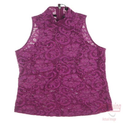 New Womens Greyson Sleeveless Polo Small S Purple MSRP $105