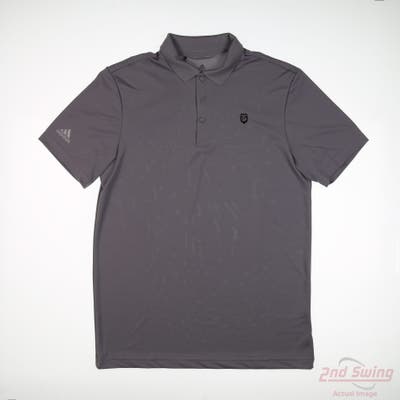 New W/ Logo Mens Adidas Polo Medium M Gray MSRP $70