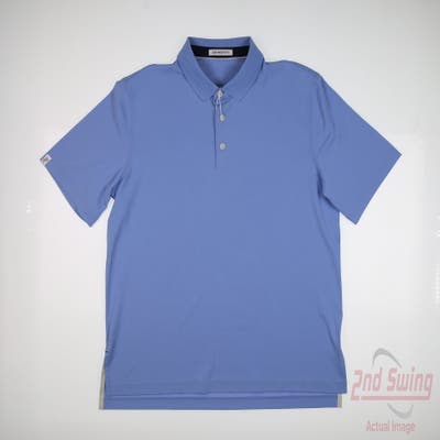 New Mens Ashworth Polo Medium M Blue MSRP $70