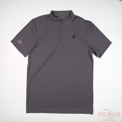 New W/ Logo Mens Adidas Polo Medium M Gray MSRP $70