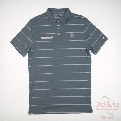 New W/ Logo Mens Nike Polo Medium M Gray MSRP $70