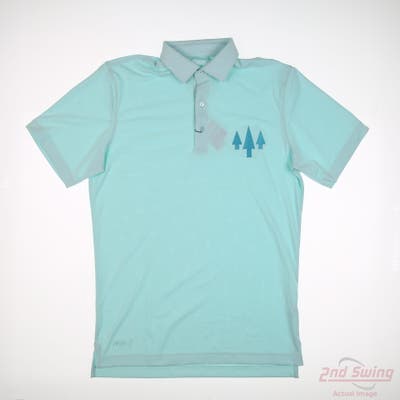 New W/ Logo Mens Johnnie-O Polo Medium M Blue MSRP $90