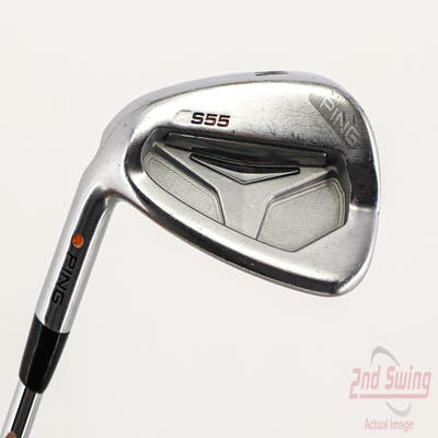 Ping S55 Single Iron Pitching Wedge PW True Temper Dynamic Gold S400 Steel Stiff Left Handed Orange Dot 35.75in