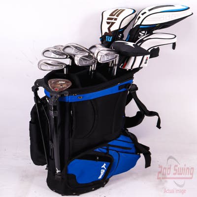 Complete Set of Men's TaylorMade Cleveland Titleist Odyssey Golf Clubs + Mizuno Stand Bag - Right Hand Stiff Flex Steel Shafts