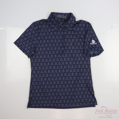 New W/ Logo Womens G-Fore Polo Medium M Navy Blue MSRP $130