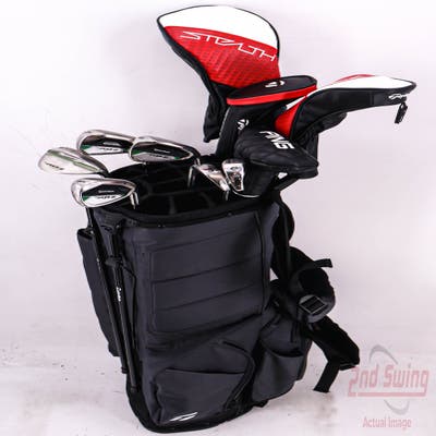 Complete Set of Men's TaylorMade & Odyssey Golf Clubs + TaylorMade Stand Bag - Right Hand Regular Flex Steel Shafts