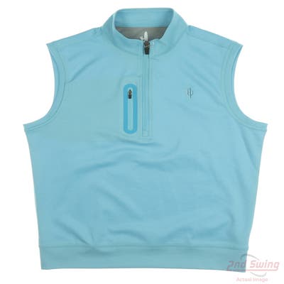 New W/ Logo Mens Johnnie-O Vest Small S Blue MSRP $155