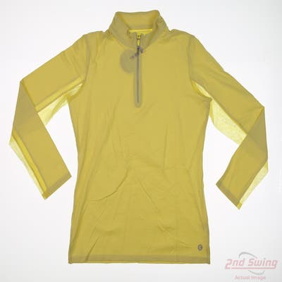 New Womens BETTE & COURT 1/4 Zip Pullover Medium M Yellow MSRP $50