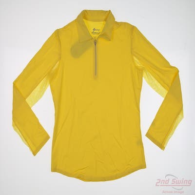 New Womens BETTE & COURT 1/4 Zip Pullover Medium M Yellow MSRP $50