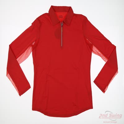 New Womens BETTE & COURT 1/4 Zip Pullover Medium M Red MSRP $50