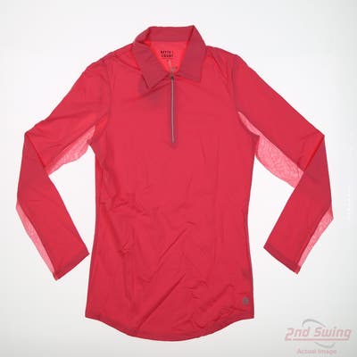 New Womens BETTE & COURT 1/4 Zip Pullover Medium M Pink MSRP $50