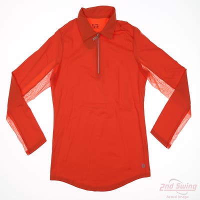 New Womens BETTE & COURT 1/4 Zip Pullover Medium M Orange MSRP $50