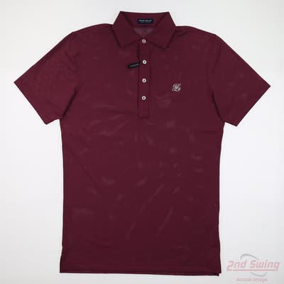 New W/ Logo Mens Peter Millar Polo Small S Maroon MSRP $110