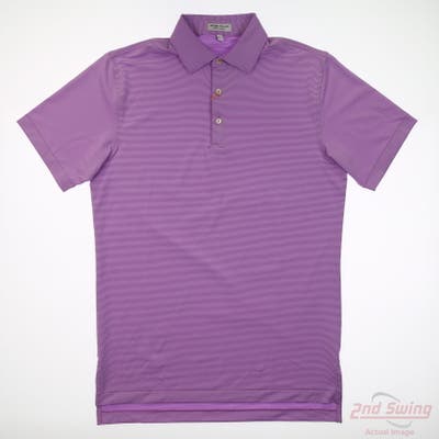 New W/ Logo Mens Peter Millar Polo Small S Purple MSRP $110