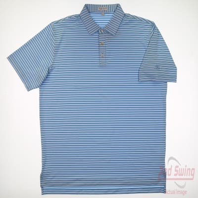 New W/ Logo Mens Peter Millar Polo X-Large XL Blue MSRP $110