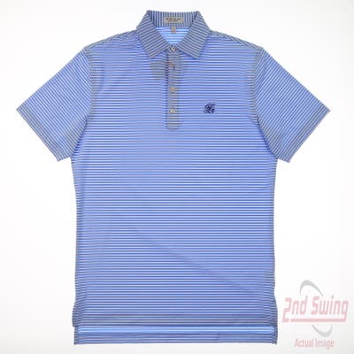 New W/ Logo Mens Peter Millar Polo Small S Blue MSRP $110