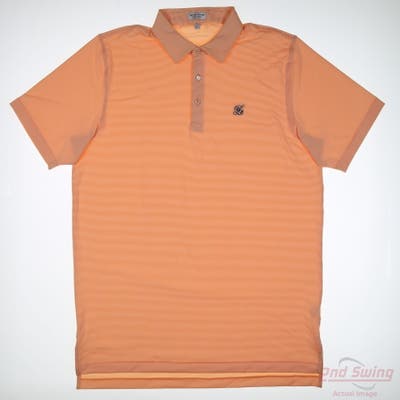 New W/ Logo Mens Peter Millar Polo X-Large XL Orange MSRP $110