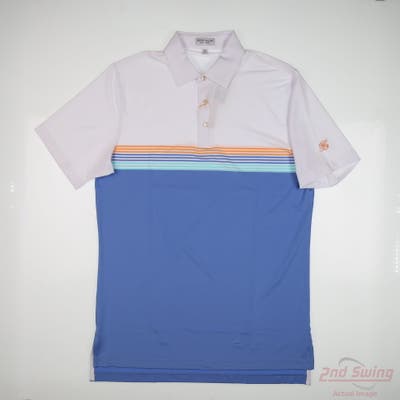 New W/ Logo Mens Peter Millar Polo Medium M Multi MSRP $110